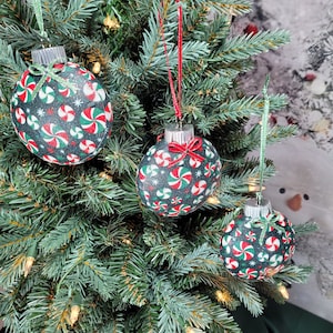 Set of 3 Peppermint Candy Ornaments