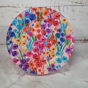 Cool Tones Floral Decorative Plate