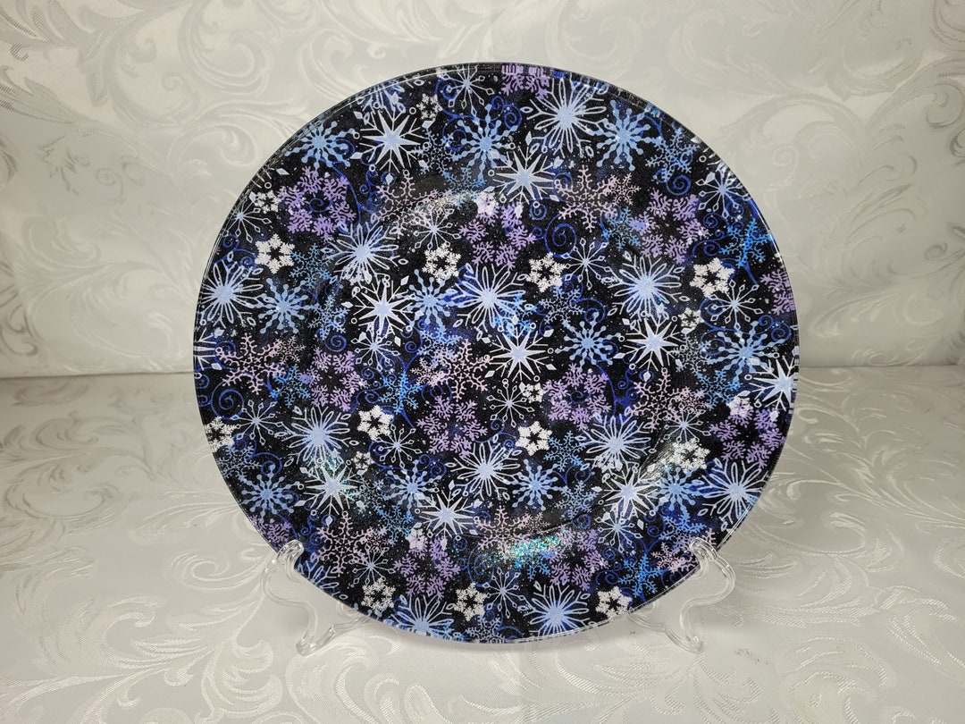 Plate mat golden snowflakes main image 1