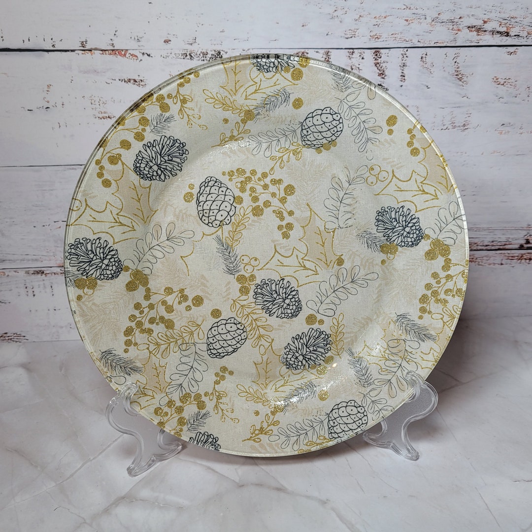 Gold Tree Plate Golden Pine Decorative Plate - Etsy