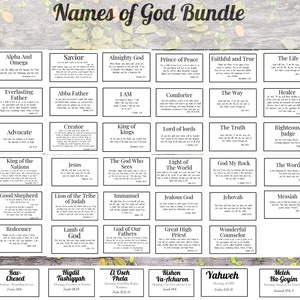 Floral Kjv Names Of God 3x5 Notecard Bundle Printable 35 Names Of God