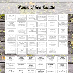 Namen van God 3 x 5 notitiekaarten bundel, afdrukbaar 35 notitiekaarten namen van God, 35 Hebreeuwse namen van God, God leren kennen bij zijn naamkaarten