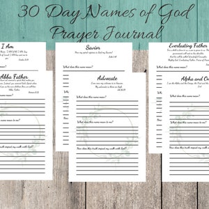 Names of God Prayer Journal, Bible Study (Printable)