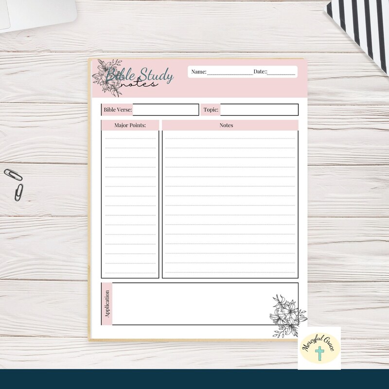 Study Note Page - Etsy