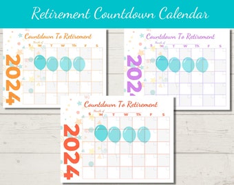 Countdown to Retirement Printable Calendar, Fun Way to Count the Days ...