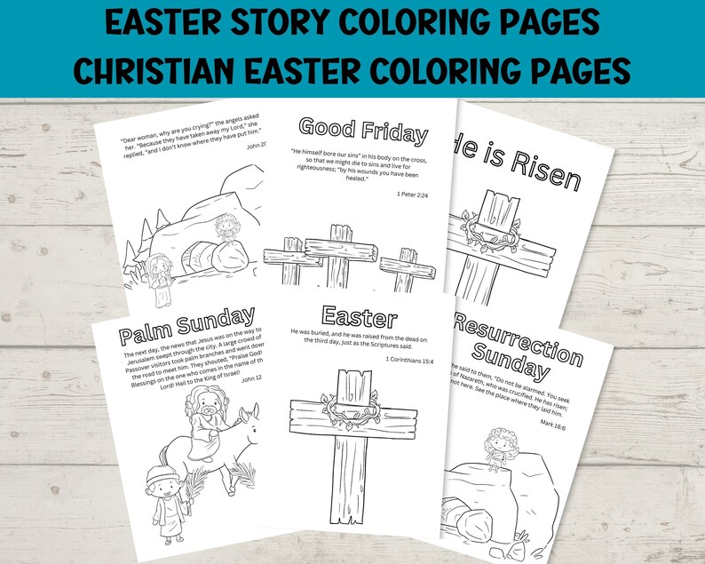 Easter Story Coloring Pages, Printable Easter Coloring Pages, Cute