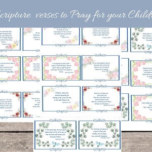 Scripture Verses to Pray for Your Children,  Printable Scripture Verse Cards for Moms, Floral Memory Verse Cards, Memory verses for Moms