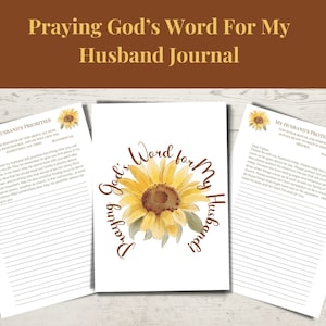 Printable Praying Scripture For My Husband Journal, Prayer Journal for Wives, Praying God&#39;s Word For your Spouse, Scripture Prayer Journal