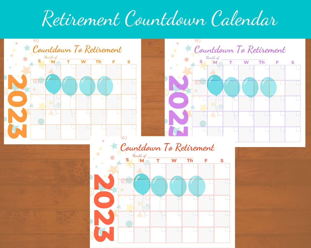 2023 Countdown to Retirement Printable Calendar Fun Way to - Etsy