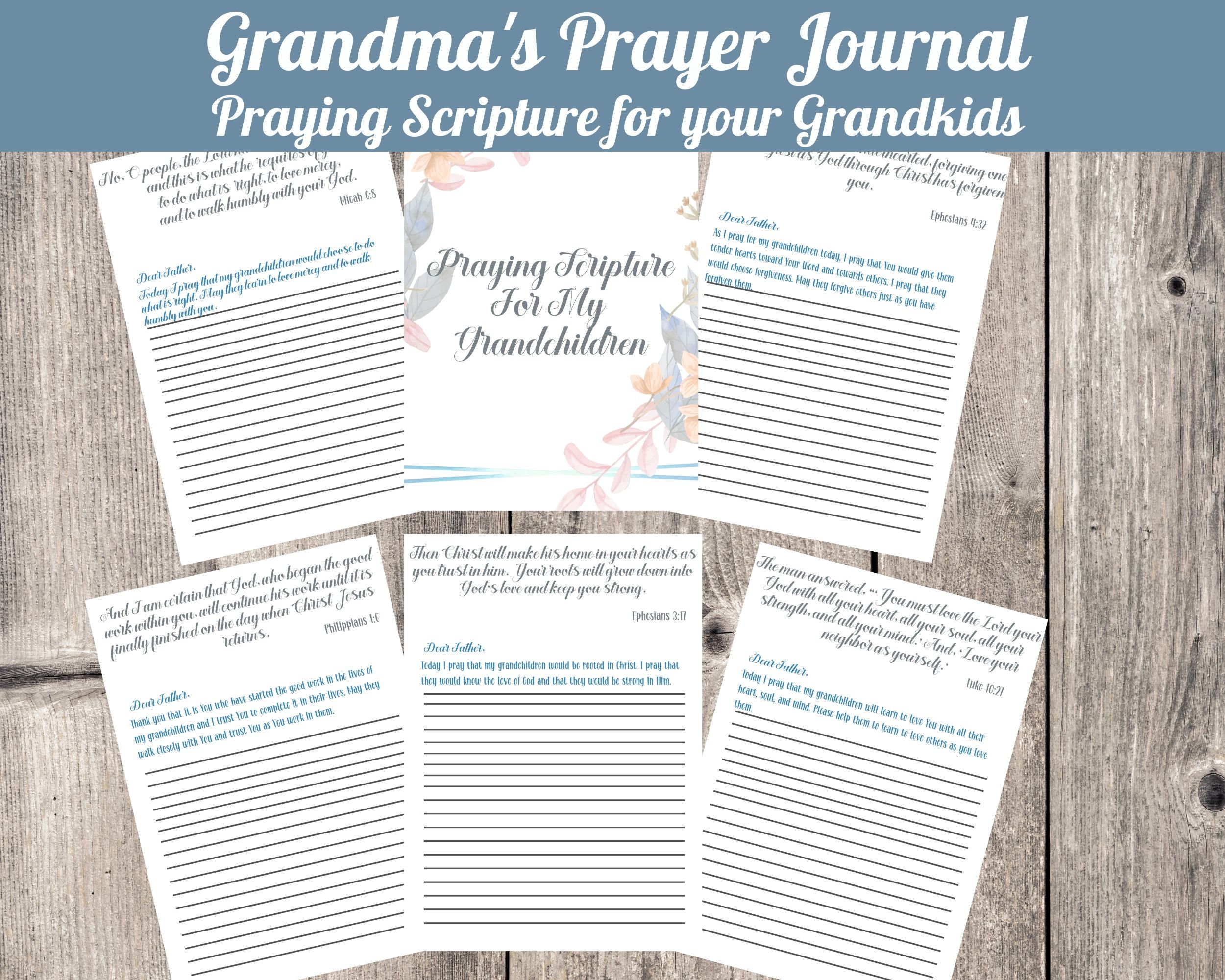 Grandma's Prayer Journal, Printable Praying God's Word for Your ...
