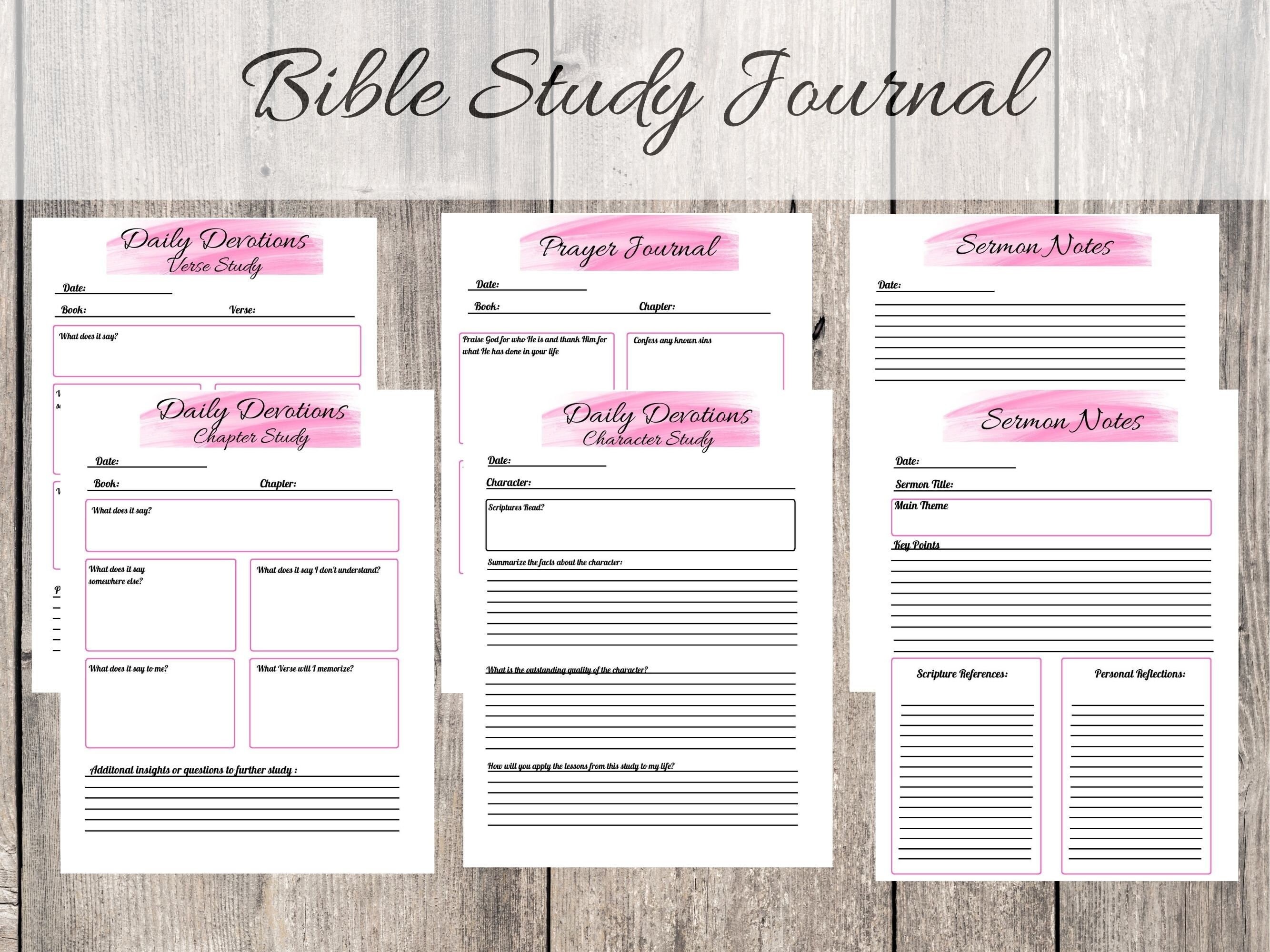 Bible Study Journal Printable Journal This Pretty Daily Devotions