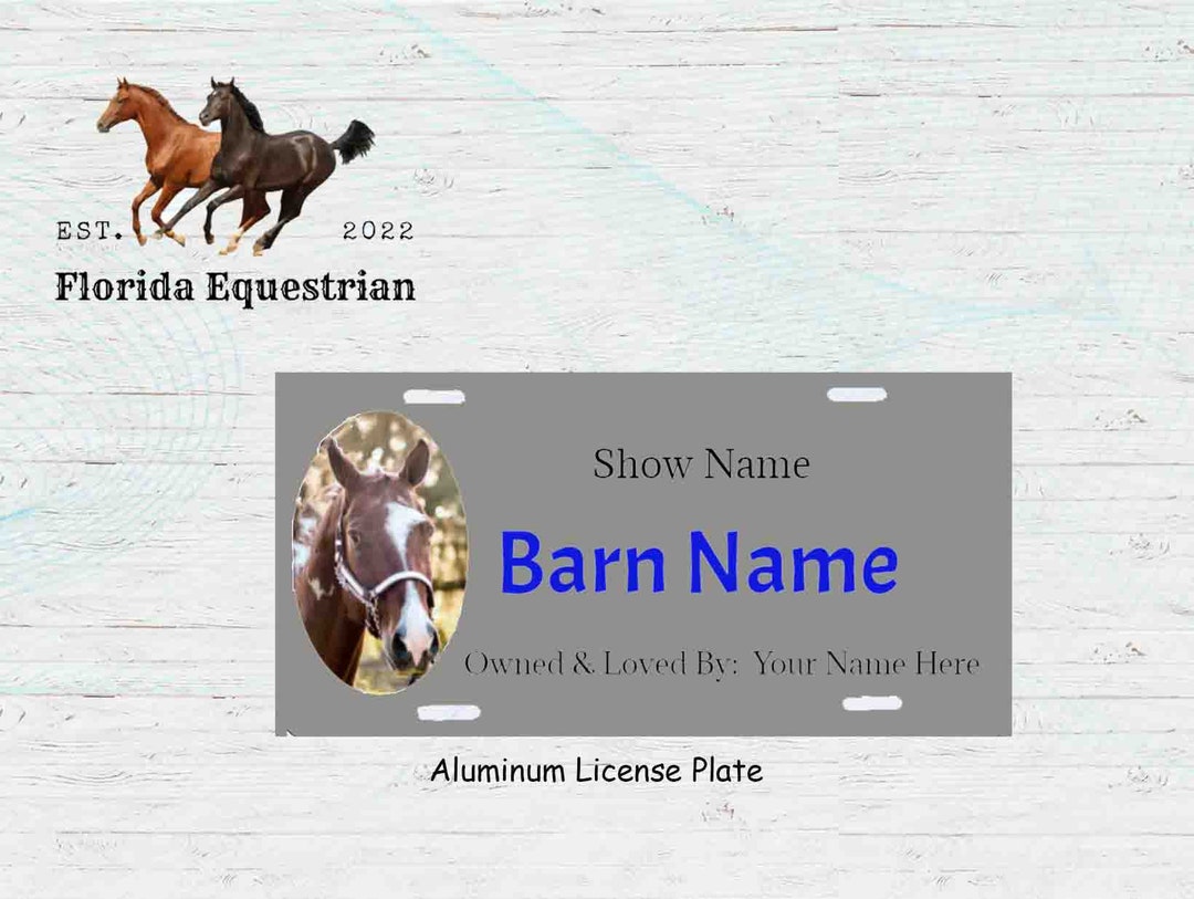 Horse Stall Sign, License Plate, Custom Stall Name License Plate, Horse