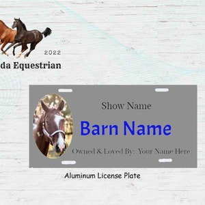 Horse Stall Sign, License Plate, Custom Stall Name License plate, Horse Contact License Plate, Barn Name Sign, Sublimation Sign, Metal Sign