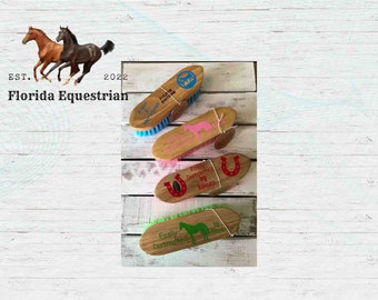 Custom Horse Grooming Brush: Personalized Nylon Bristles