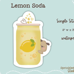 Lemon Fizz & Puppy Love: Entzückende Kawaii Lemon Soda Pop Dose mit verspieltem Welpenbegleiter