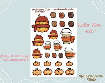 Autumn Joe-klistermärkesark: Mysiga höstplanerark (10x15 cm)
