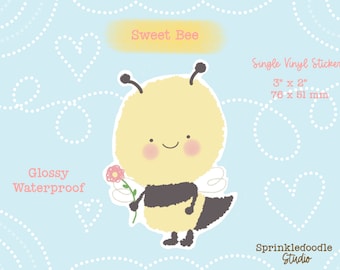 Autocollant simple d'abeille douce