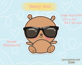 Adhesivo de vinilo Cool Bear - Adhesivo impermeable para portátil
