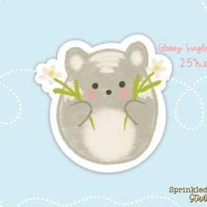 Chibi Garden Stinktier Glossy Sticker: Geschenk für Naturliebhaber