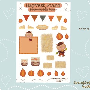 Harvest Stand Planner Stickers ~ Journal Stickers ~Bullet Journal ~ Fall Vibes ~ Pumpkins ~ Farmer&#39;s Market