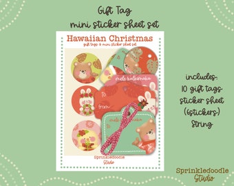 Hawaiian Christmas Gift Tag Set