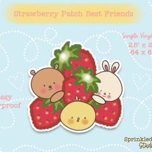 Autocollant simple Strawberry Patch Best Friends