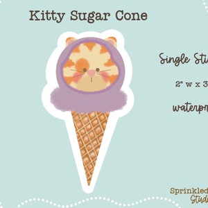Kawaii Kitty Ice Cream Delight: schattige sticker voor zoetekauwen en kattenliefhebbers!