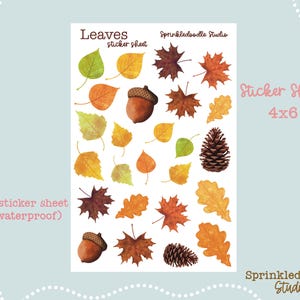 Klistermärkesark med höstlöv: Höstplanerare (10x15 cm)