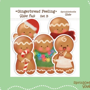 Gingerbread Feeling Sticker Pack Set B - Christmas Planner - Christmas Journal- Holiday Gift Tags - Holiday Journaling - Holiday Planner