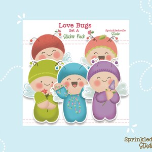 Love Bugs Sticker Pack Set - A