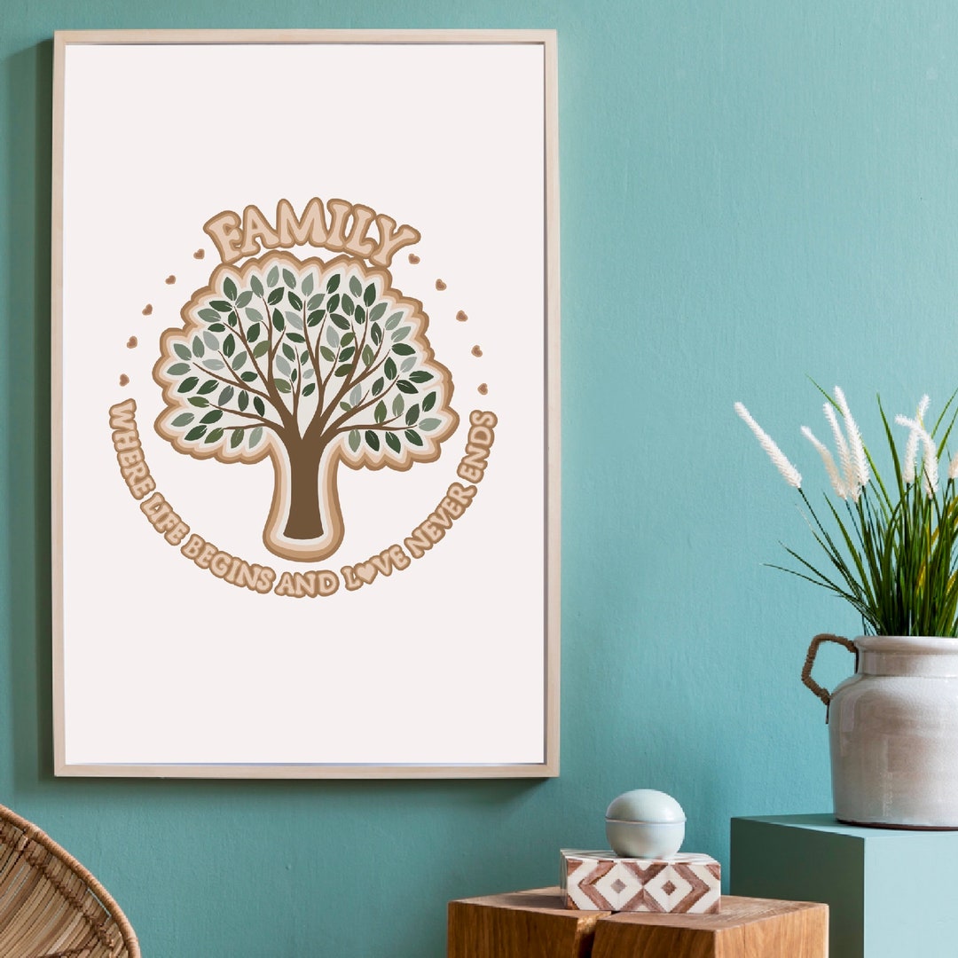Family Tree Printable Tree of Life Poster Eclectic Decor - Etsy