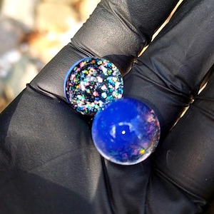 Purple Lilac Crushed Opal Marbles 17.5mm (1 Marble)
