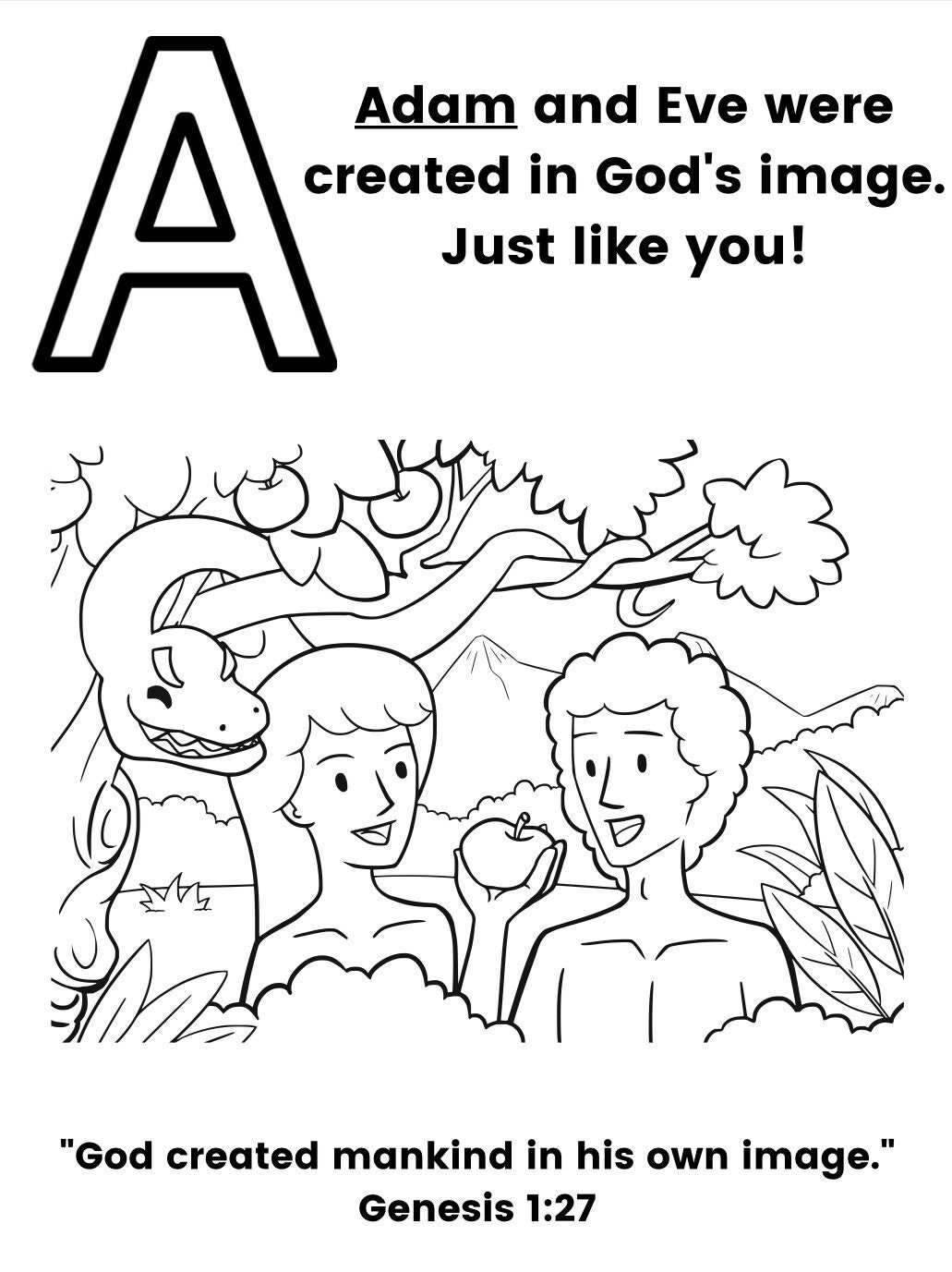 God Created Adam And Eve Coloring - Il Fullxfull.3701655820 1ton 