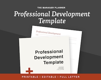 Professional Development Template, Employee Template, Manager Template, Templates for Managers, Employee Planner, Employee Printable