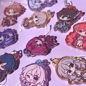 Honkai Star Rail Phone Charms || Double Sided Glitter Epoxy Acrylic Keychains
