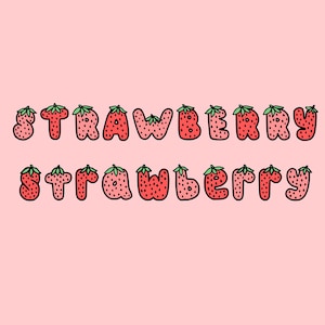 Carattere fragola per cricut, procreate, crafting