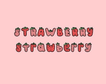 Strawberry font for cricut, procreate, crafting