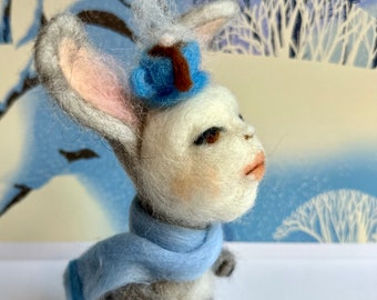 Winter Needle Felted Hare