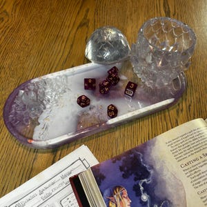 Custom Dice Holder/Tray & Matching Dice, Gift for Him, Dnd Dice Holder, Gifts for Nerds, Dungeon Master Gift