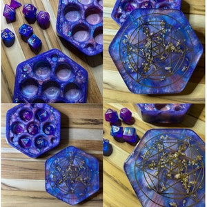 Dice Holder/Tray & Matching Dice, Gift for Him, Dnd Dice Holder, Gifts for Nerds