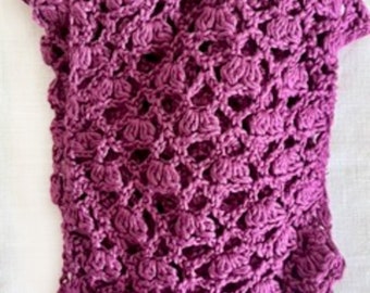 women's dark rose hand-crocheted spring scarf