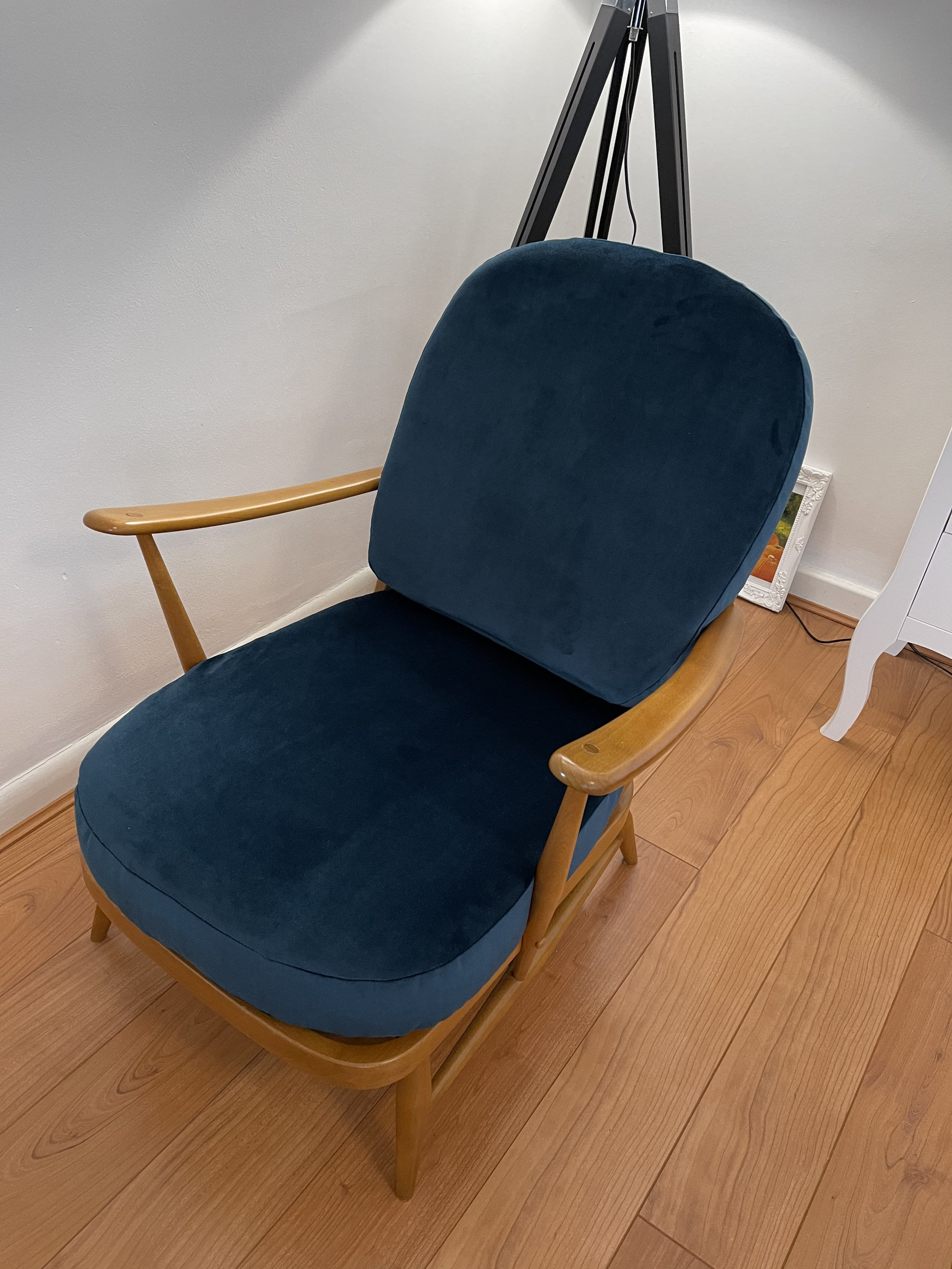 New Chair Cushions & Covers for Ercol 203 in WARWICK Mystere Peacock