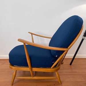 New chair cushions & covers for Ercol 203 chair In Abraham moon Royal Blue Wool