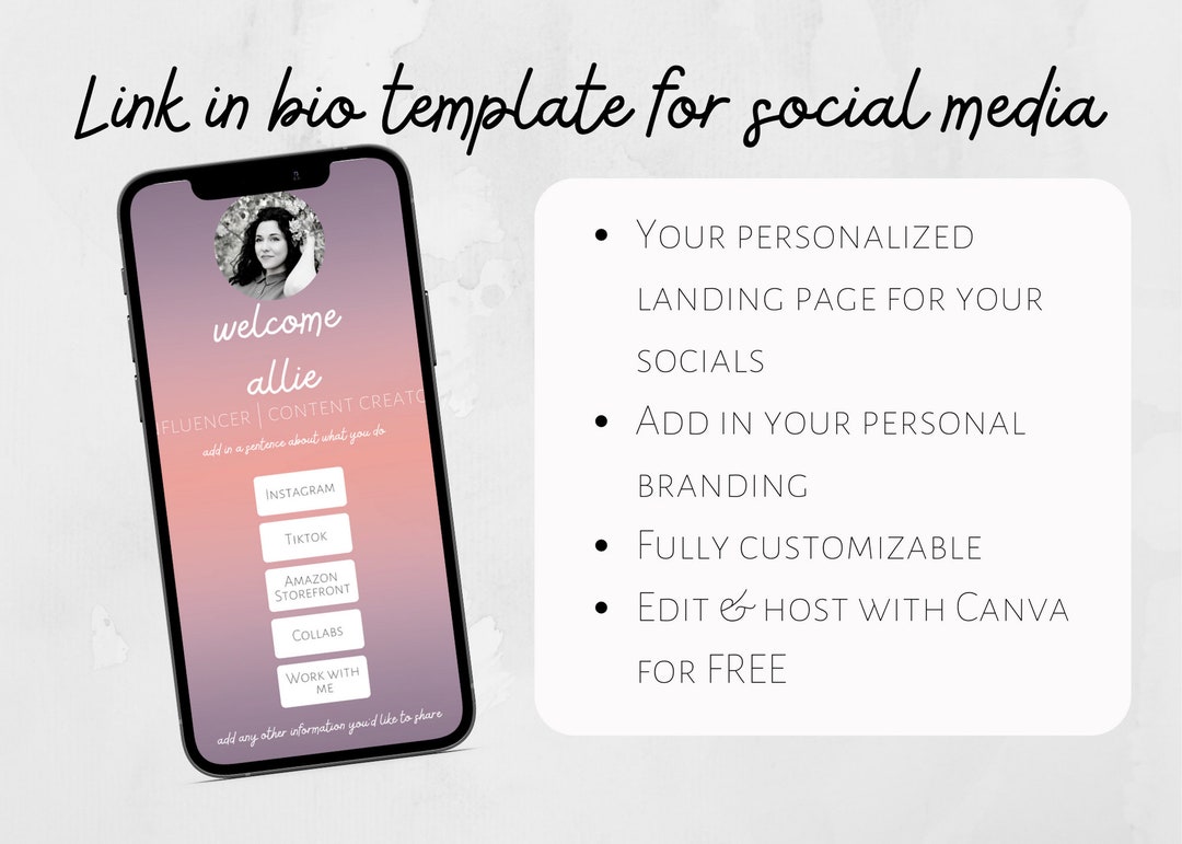 Link in Bio Template, Tiktok Template, Instagram Template, Link in Bio ...