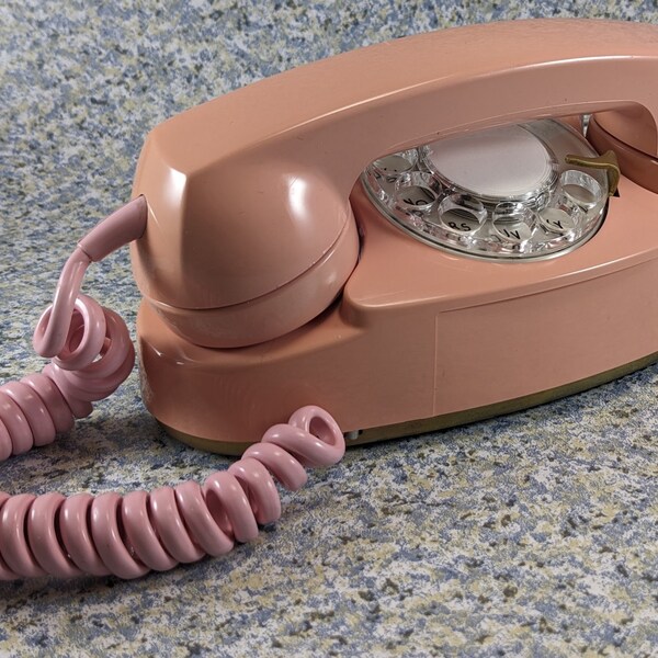 Working Pink Princess Rotary Dial Telephone - Vintage Northern Electric /Telecom 1970 - Retro Midcentury Modern Phone - Serviced