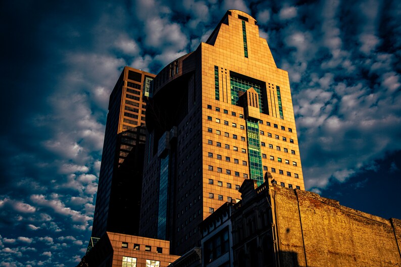 Looking up at the Humana Tower From Main Street Louisville on Canvas ...