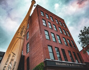 Louisville Slugger Canvas Print | Hillerich & Bradsby Building Baseball Art