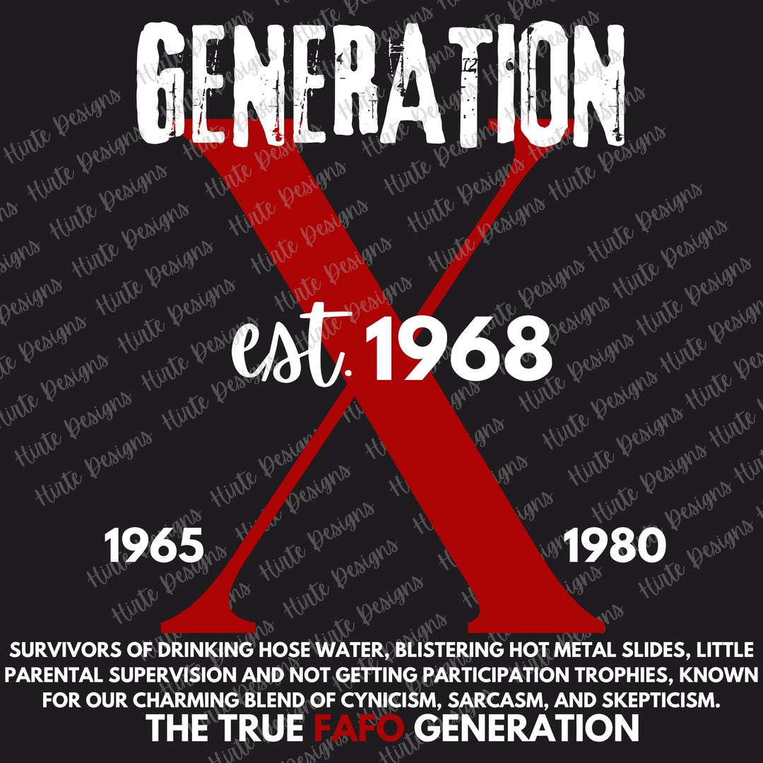 Digital Design: Generation X 1968 Retro Sarcasm (PNG for Sublimation or ...