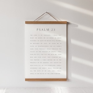 Bible Verse Hanging Sign, Psalm 23 Framed Christian Wall Art, The Lord Is My Shepherd, Living Room Farmhouse Decor, Housewarming Gift