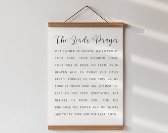The Lords Prayer, Matthew 6, Bible Verse Hanging Frame, Dining Room Sign, Christian Wall Decor, Housewarming Gift, Religious Gift